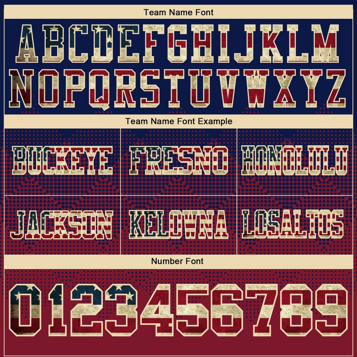 Custom Navy Vintage USA Flag Crimson-Cream Authentic Gradient Square Shape 7V7 Flag Football Jersey photo 2