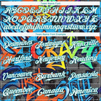 Custom Stitched Graffiti Pattern White-Aqua 3D Sports Pullover Sweatshirt Hoodie photo 4