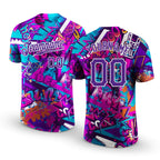 Custom Graffiti Pattern Purple-White 3D Performance T-Shirt