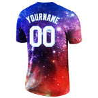 Custom Galactic White-Light Blue 3D Performance T-Shirt photo 6