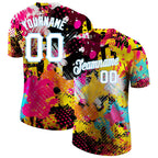 Custom Graffiti Bright Psychedelic Pattern White-Light Blue 3D Performance T-Shirt photo 1