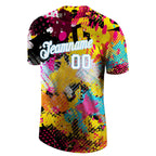 Custom Graffiti Bright Psychedelic Pattern White-Light Blue 3D Performance T-Shirt photo 5