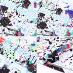 Custom Splashes Graffiti Pattern White-Light Blue 3D Performance T-Shirt photo 5