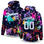 Custom Stitched Splashes Graffiti Pattern White-Light Blue 3D Sports Pullover Sweatshirt Hoodie