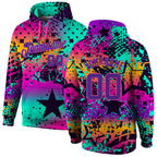 Custom Stitched Graffiti Pattern Purple-Pink 3D Sports Pullover Sweatshirt Hoodie