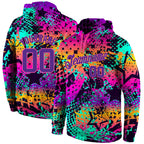 Custom Stitched Graffiti Pattern Purple-Pink 3D Sports Pullover Sweatshirt Hoodie photo 1