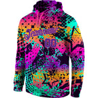 Custom Stitched Graffiti Pattern Purple-Pink 3D Sports Pullover Sweatshirt Hoodie photo 2
