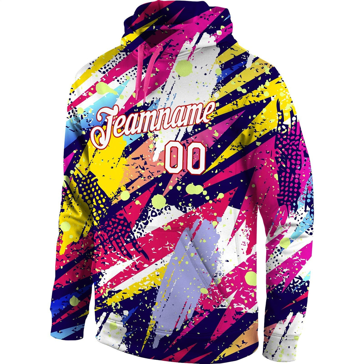build red graffiti pattern hoodie white hoodies 3d graffitip0064