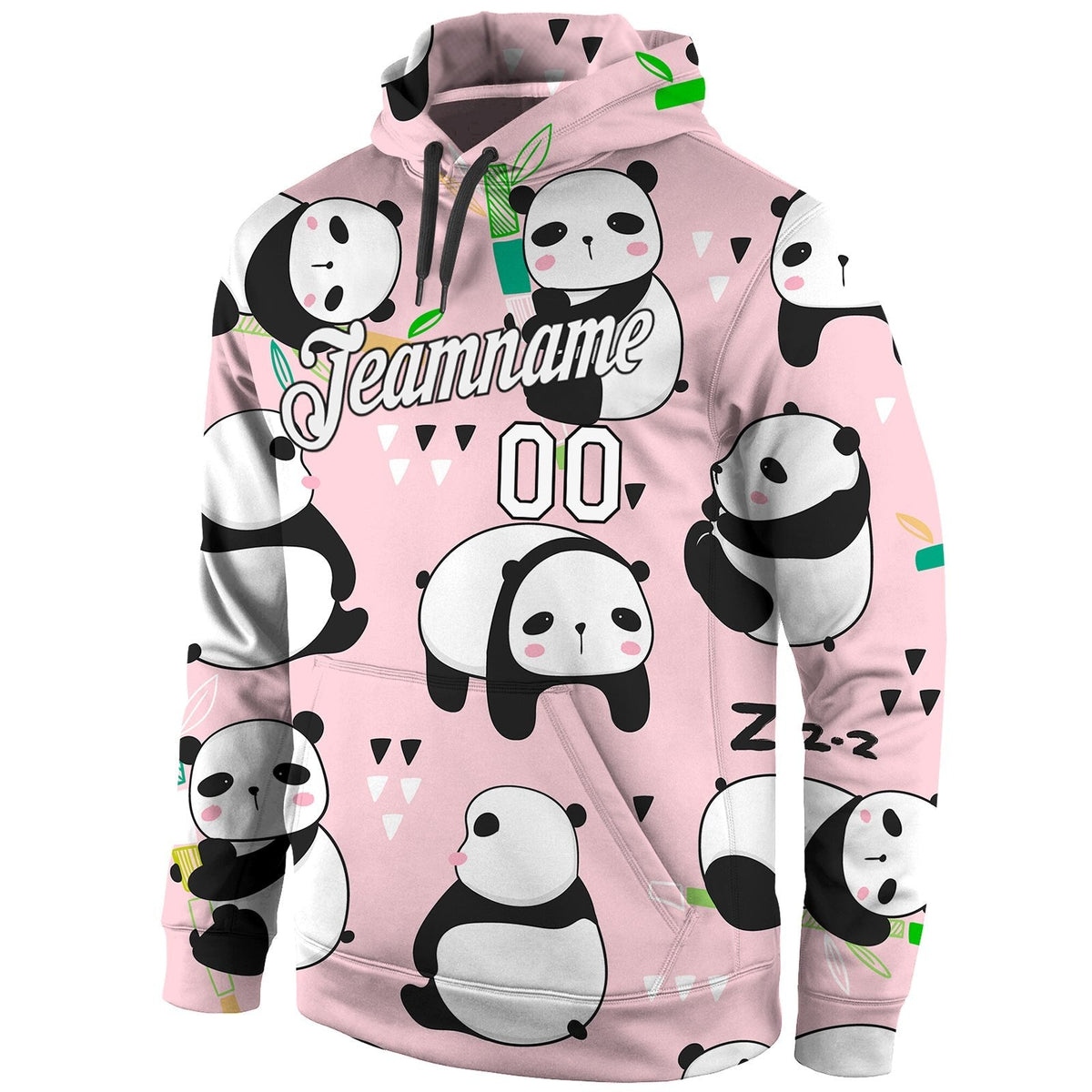 Custom Stitched Graffiti Pattern White-Black 3D Panda Sports Pullover Sweatshirt Hoodie photo 2