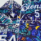 Custom Stitched Graffiti Pattern White-Royal 3D Sports Pullover Sweatshirt Hoodie photo 2