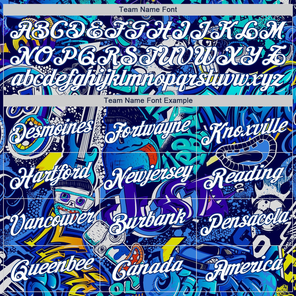 Custom Stitched Graffiti Pattern White-Royal 3D Sports Pullover Sweatshirt Hoodie photo 5