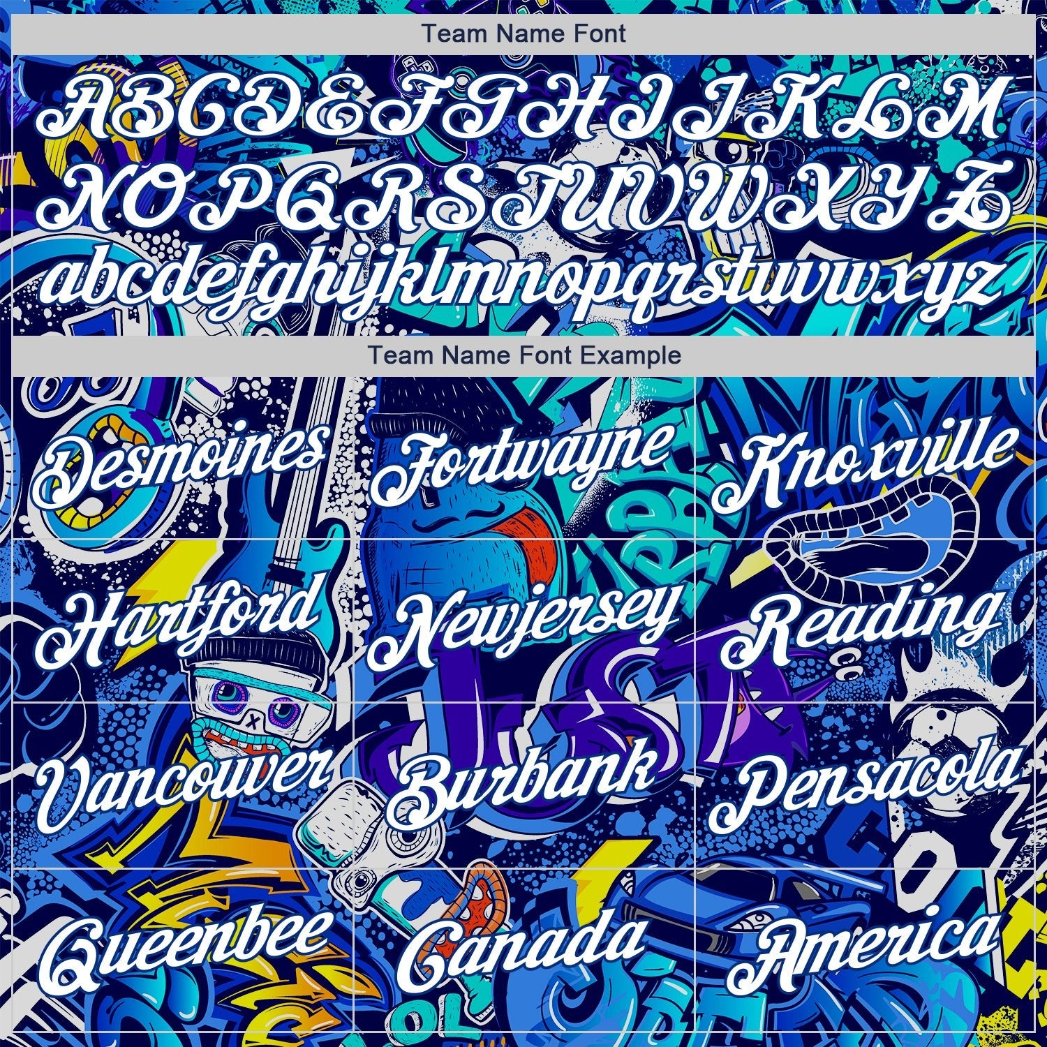 Custom Stitched Graffiti Pattern White-Royal 3D Sports Pullover Sweatshirt Hoodie photo 5