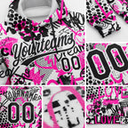 Custom Stitched Graffiti Pattern White-Black 3D Sports Pullover Sweatshirt Hoodie detail