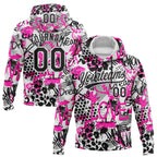 Custom Stitched Graffiti Pattern White-Black 3D Sports Pullover Sweatshirt Hoodie photo 1