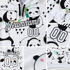Custom Stitched Graffiti Pattern White-Black 3D Panda Sports Pullover Sweatshirt Hoodie detail