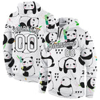 Custom Stitched Graffiti Pattern White-Black 3D Panda Sports Pullover Sweatshirt Hoodie photo 1
