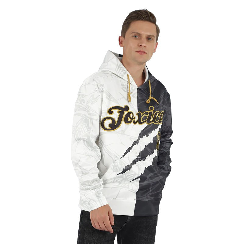 Custom Stitched Graffiti Pattern Black-Old Gold 3D Sports Pullover Sweatshirt Hoodie photo 2