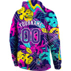 Custom Stitched Graffiti Pattern Purple-White 3D Sports Pullover Sweatshirt Hoodie photo 3