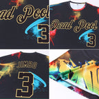 Custom Graffiti Pattern Black-Gold 3D Performance T-Shirt photo 6