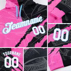 Custom Stitched Graffiti Pattern White-Light Blue 3D Sports Pullover Sweatshirt Hoodie detail