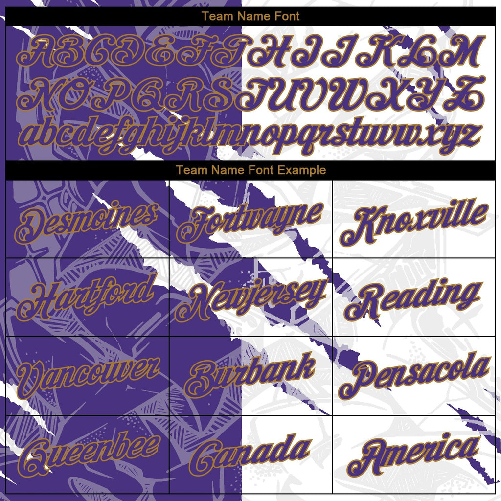 Custom Stitched Graffiti Pattern Purple-Old Gold 3D Sports Pullover Sweatshirt Hoodie photo 2