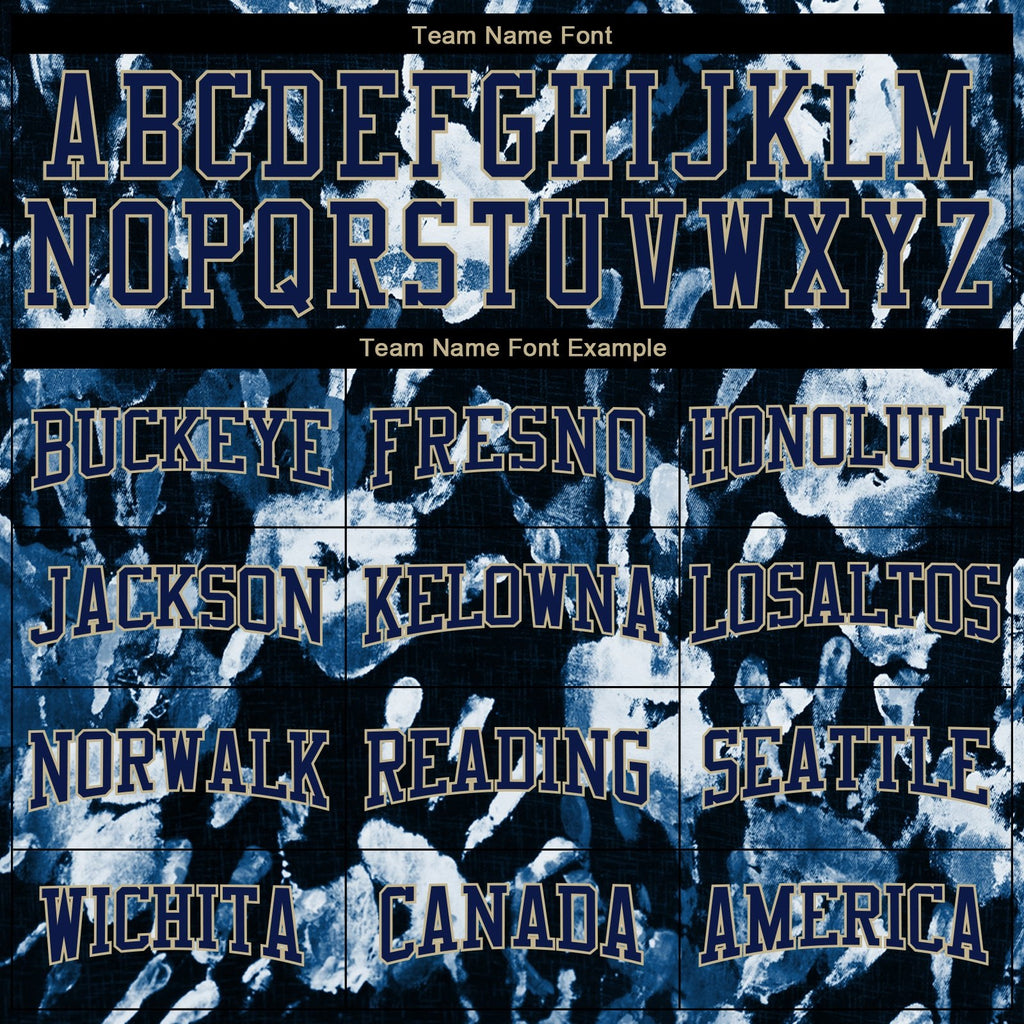 Custom Stitched Graffiti Pattern Navy-Vegas Gold 3D Sports Pullover Sweatshirt Hoodie photo 2