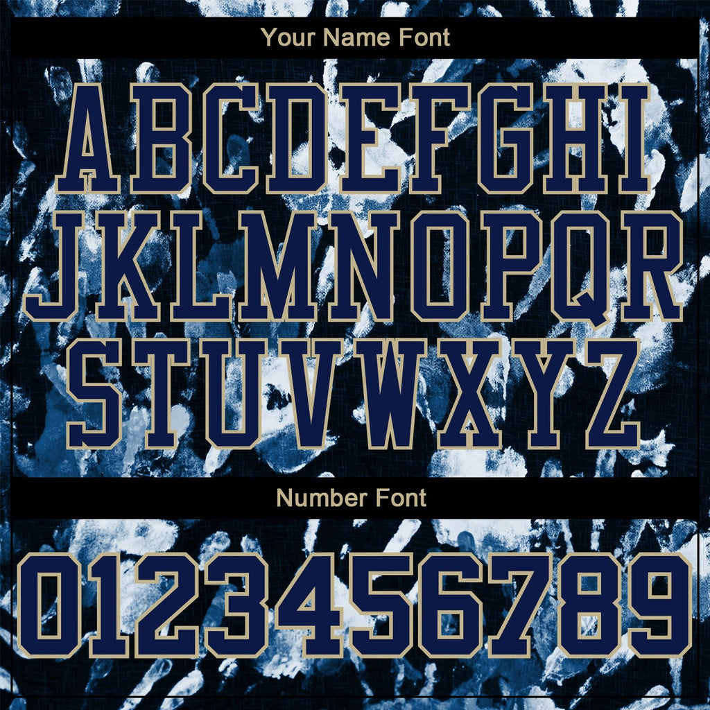 Custom Stitched Graffiti Pattern Navy-Vegas Gold 3D Sports Pullover Sweatshirt Hoodie photo 3
