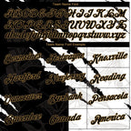 Custom Graffiti Pattern Black-Old Gold Scratch 3D Performance T-Shirt photo 2