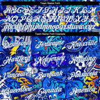 Custom Graffiti Pattern White-Royal 3D Performance T-Shirt photo 2