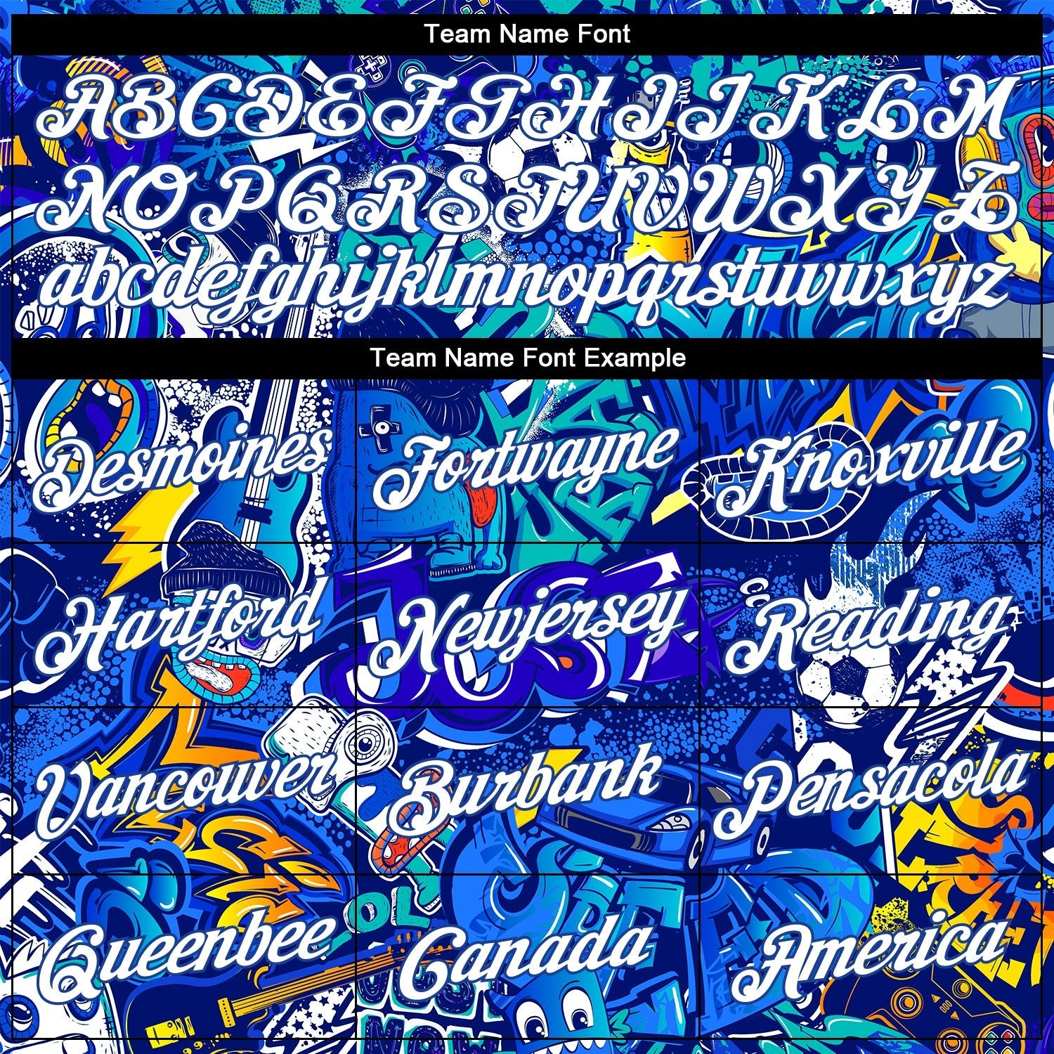 Custom Graffiti Pattern White-Royal 3D Performance T-Shirt photo 2