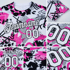Custom Graffiti Pattern White-Black 3D Performance T-Shirt detail