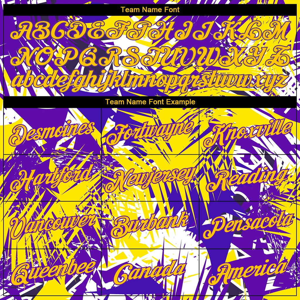 Custom Graffiti Pattern Gold-Purple 3D Performance T-Shirt photo 2