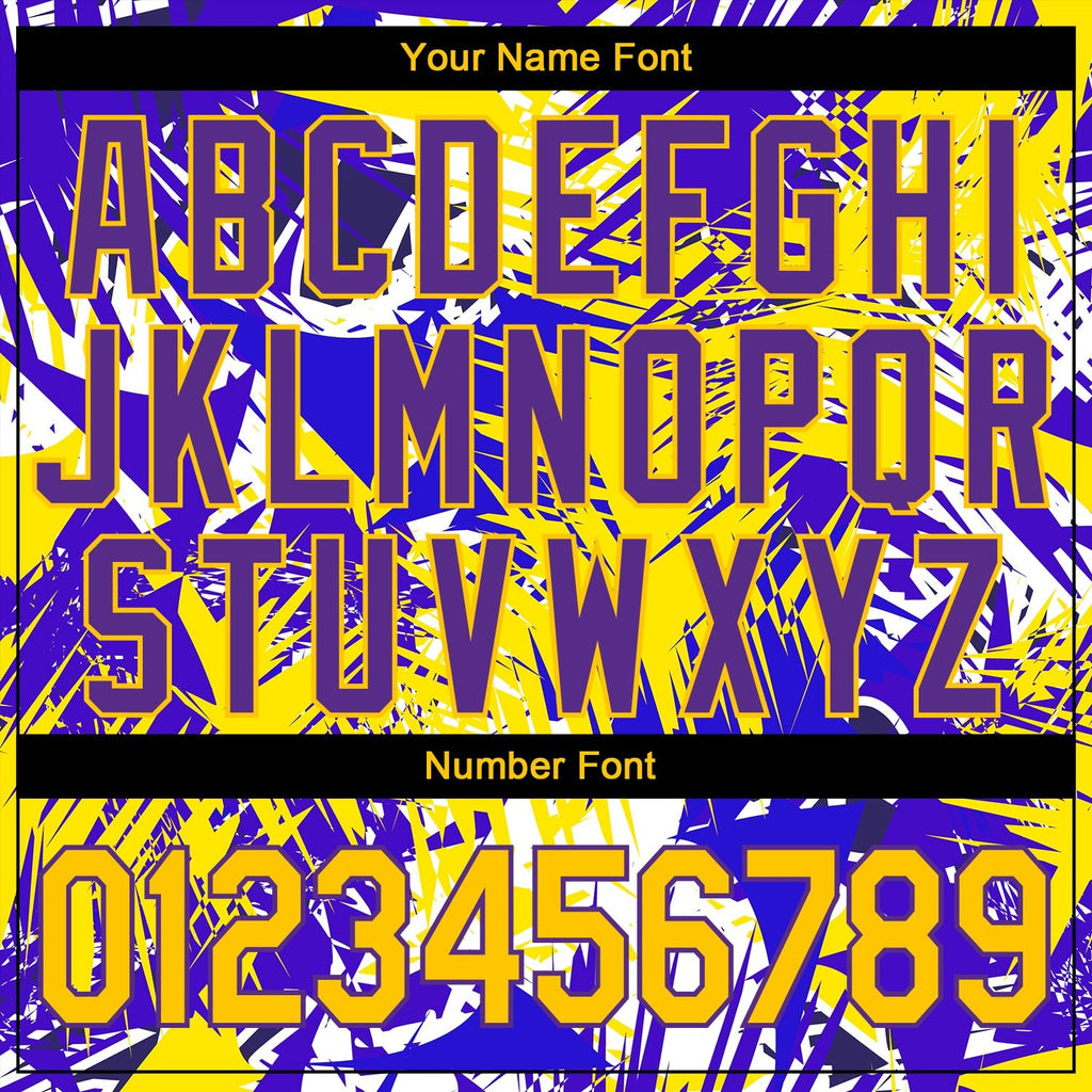 Custom Graffiti Pattern Gold-Purple 3D Performance T-Shirt photo 3