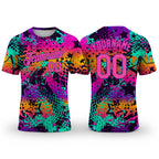 Custom Graffiti Pattern Pink-Purple 3D Performance T-Shirt