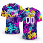 Custom Graffiti Pattern White-Purple 3D Performance T-Shirt