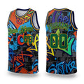 Custom Graffiti Pattern Kelly Green-Gold 3D Geometric Authentic Basketball Jersey