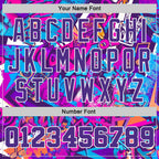 Custom Graffiti Pattern Purple-White 3D Words Authentic Basketball Jersey photo 3