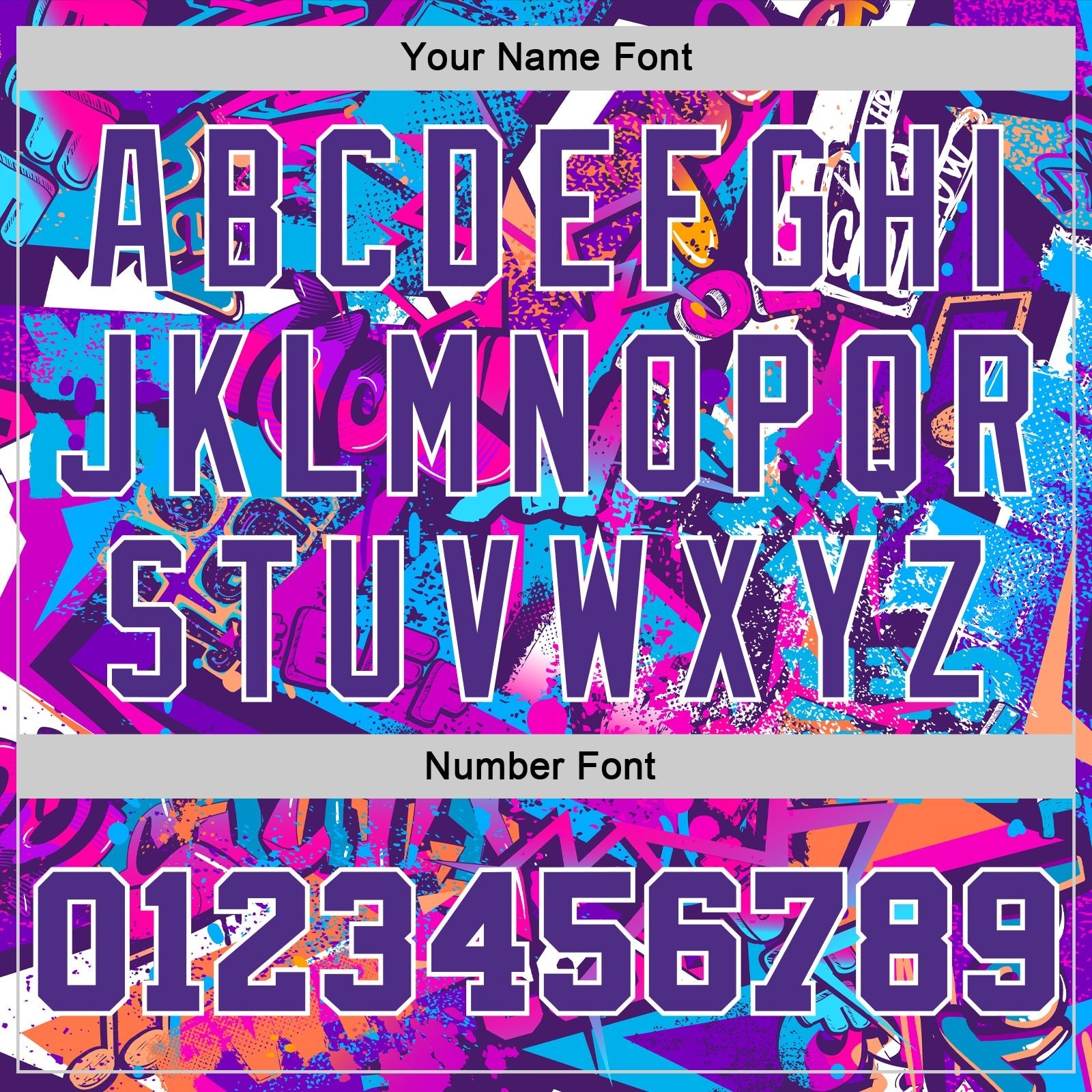 Custom Graffiti Pattern Purple-White 3D Words Authentic Basketball Jersey photo 3