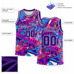 Custom Purple and White Graffiti Words Authentic Basketball Jersey customization guide