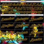 Custom Graffiti Pattern Black-Gold 3D Authentic Basketball Jersey photo 2