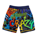 Custom Graffiti Pattern Kelly Green-Gold 3D Geometric Authentic Basketball Shorts photo 1
