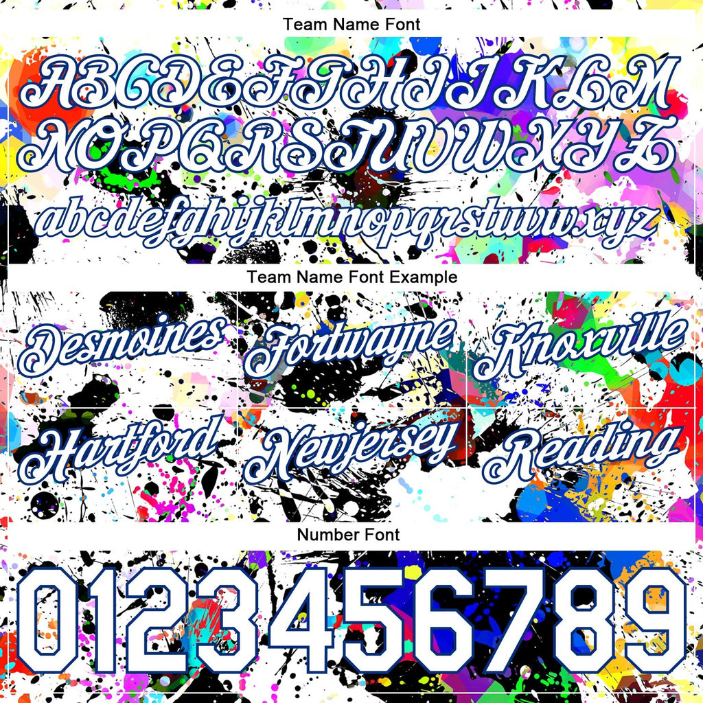 Custom Graffiti Pattern White-Royal 3D Authentic Basketball Shorts photo 2