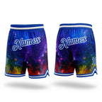Custom Galactic Royal-White 3D Authentic Basketball Shorts