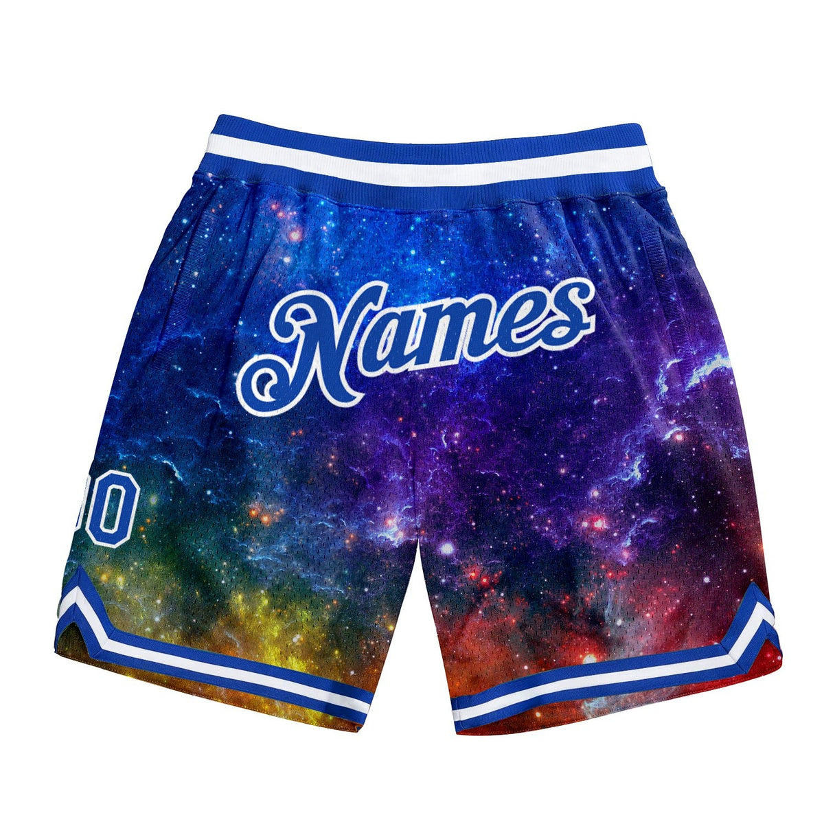 Custom Galactic Royal-White 3D Authentic Basketball Shorts photo 1