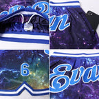 Custom Galactic Royal-White 3D Authentic Basketball Shorts photo 3