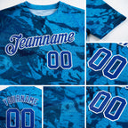 Custom Graffiti Pattern Royal-White 3D Performance T-Shirt detail