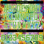 Custom Graffiti Pattern Neon Green-White Round Neck Sublimation Basketball Uniform Jersey photo 3