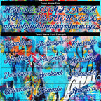 Custom Graffiti Pattern Royal-White 3D Performance T-Shirt photo 2