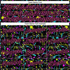 Custom Graffiti Pattern Black-Pink 3D Neon Splatter Performance T-Shirt photo 2