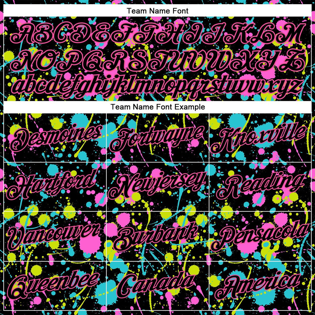 Custom Graffiti Pattern Black-Pink 3D Neon Splatter Performance T-Shirt photo 2